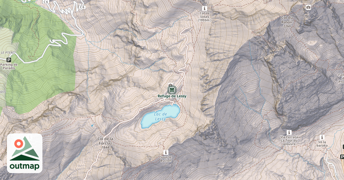 Map of Refuge de Lessy