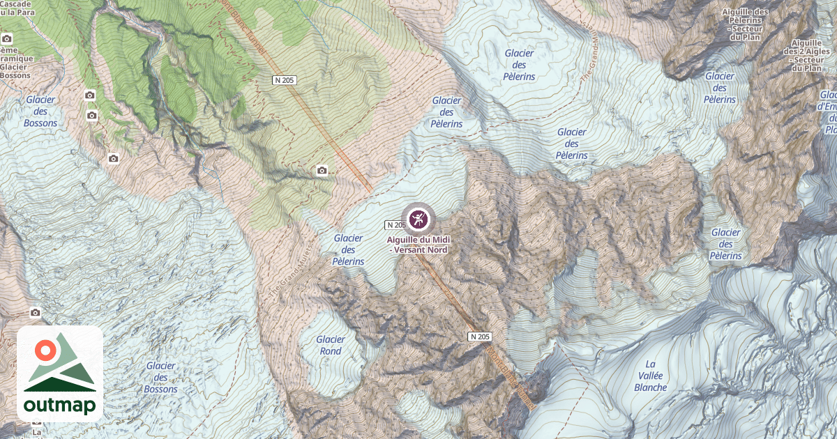 Map of Aiguille du Midi - Versant Nord