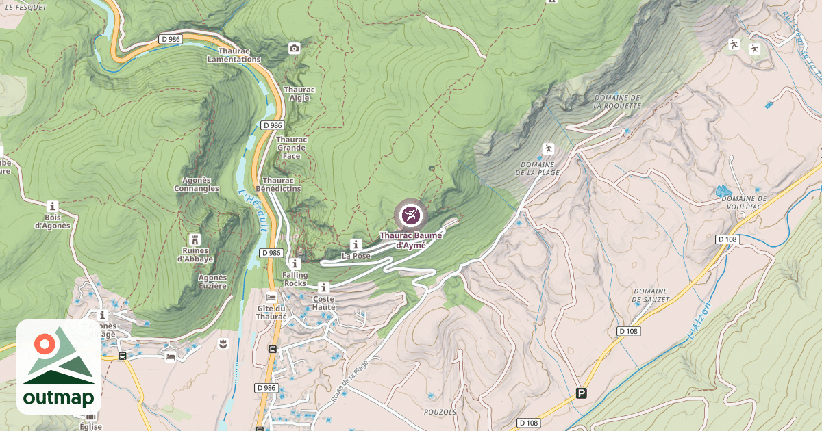 Map of Thaurac Baume d'Aymé