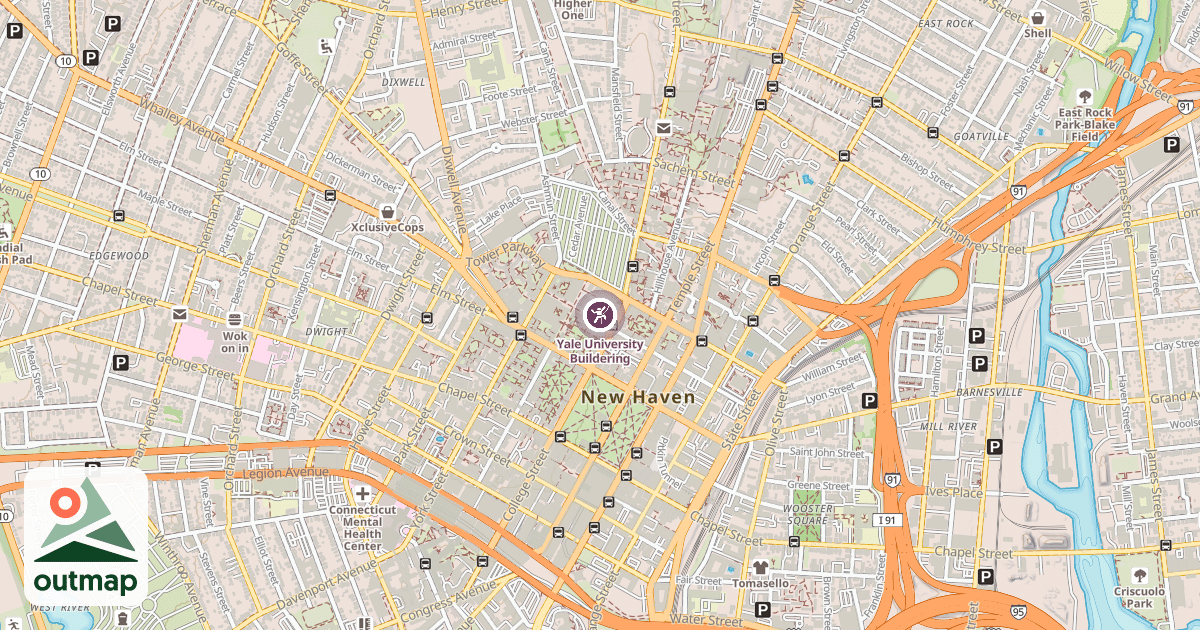 Map of Yale University Buildering