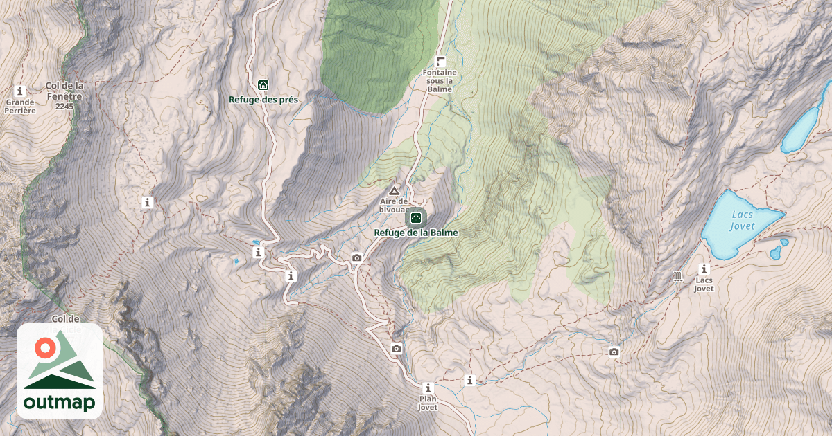 Map of Refuge de la Balme