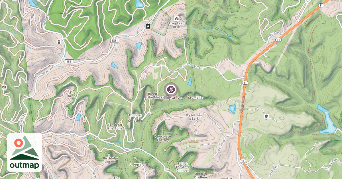 Map of Shady Grove