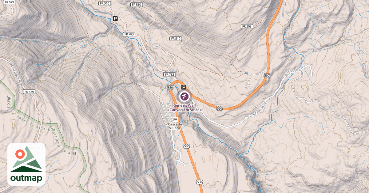 Map of Genesis Wall (Canyon Entrance)
