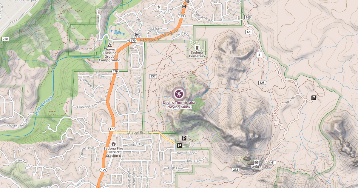 Map preview of Devil's Thumb (aka Praying Monk)
