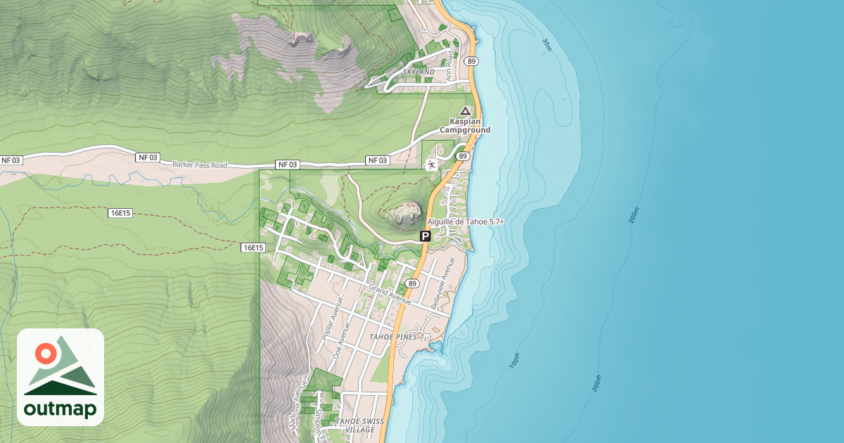 Map of Aiguille de Tahoe