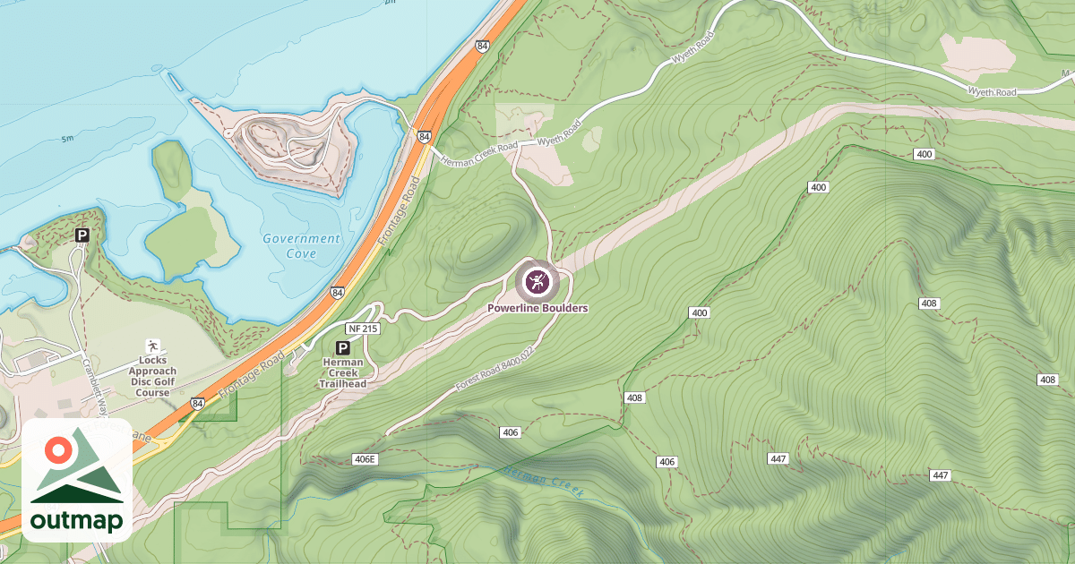Map of Powerline Boulders