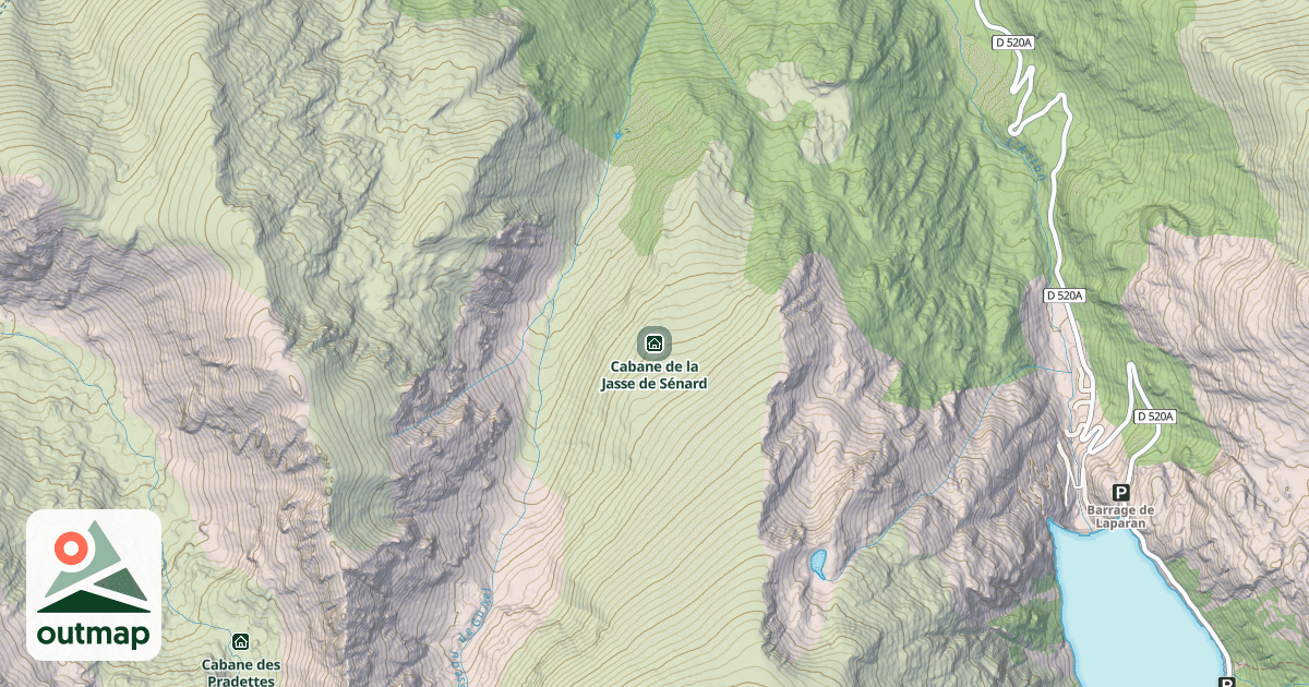 Map of Cabane de la Jasse de Sénard