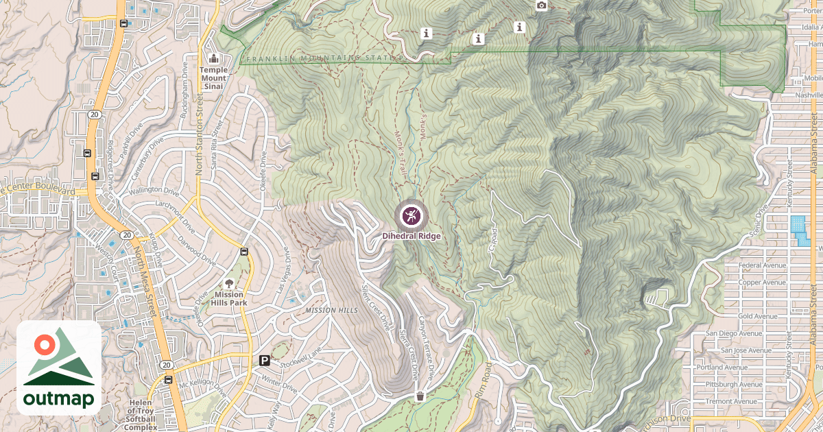 Map of Dihedral Ridge