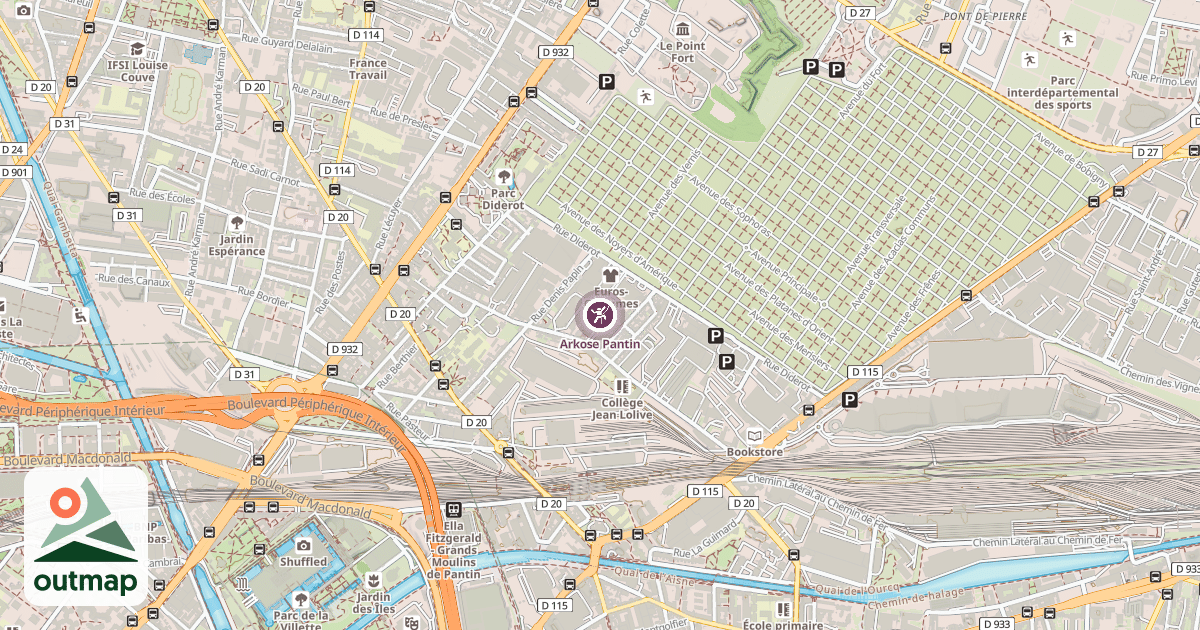 Map of Arkose Pantin