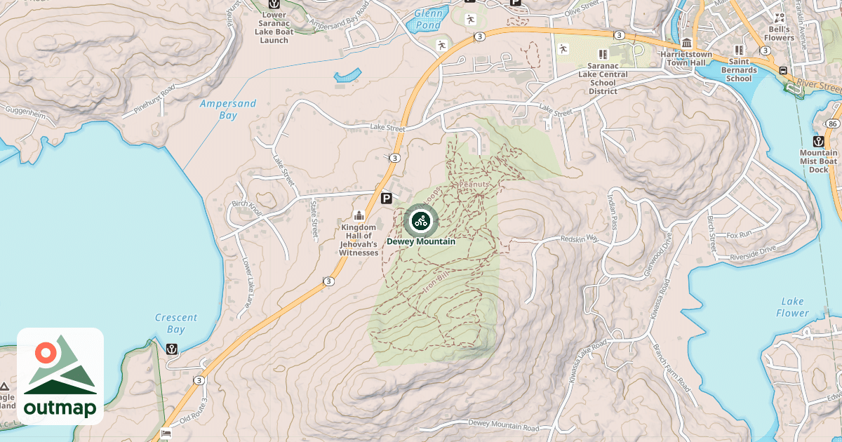 Map of Dewey Mountain