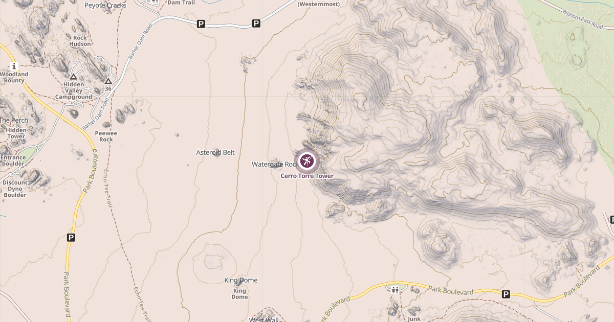 Map preview of Cerro Torre Tower