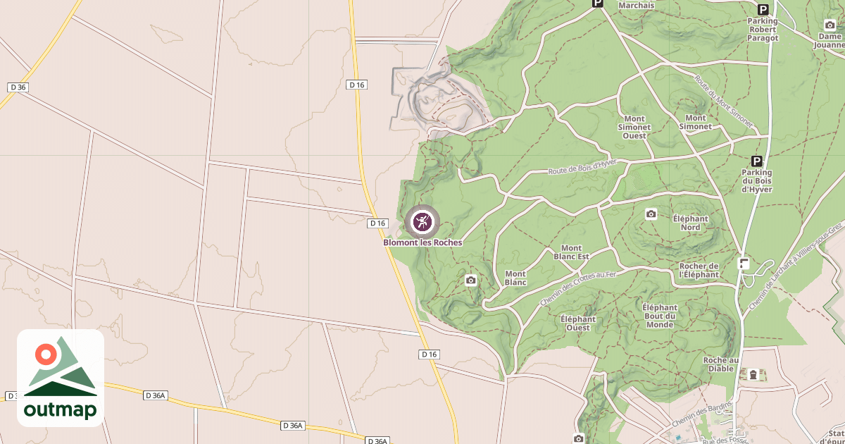 Map of Blomont les Roches