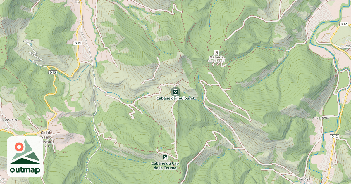 Map of Cabane de Toulouret