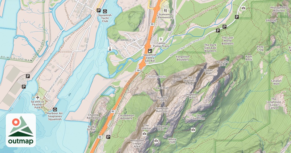 Map of Climbing Route