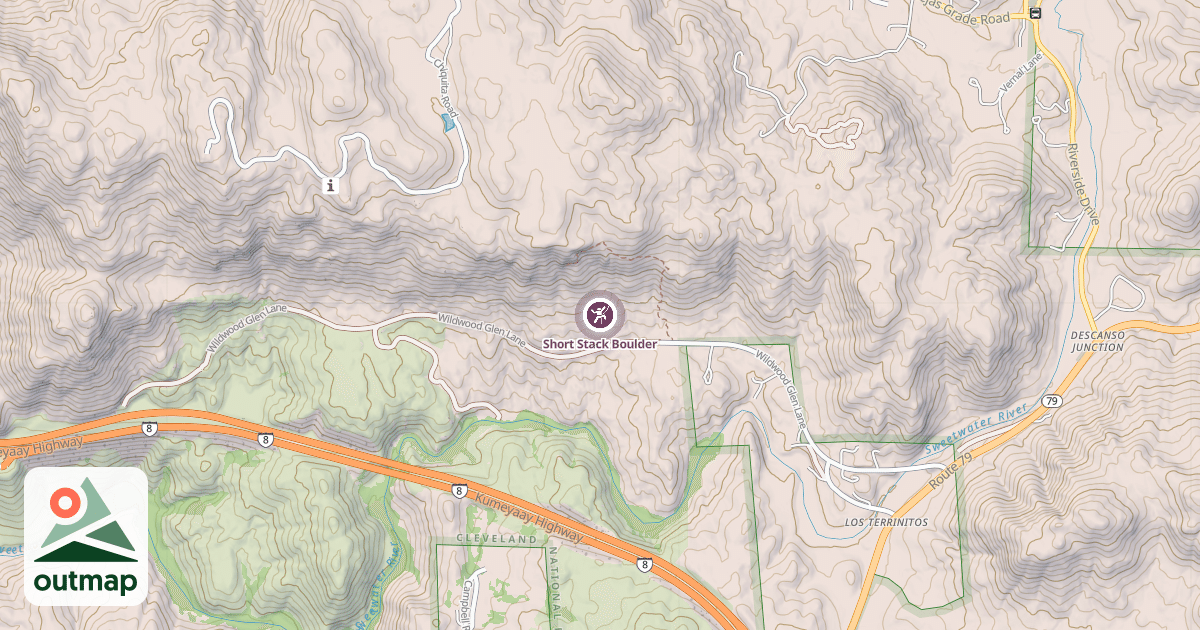 Map of Short Stack Boulder