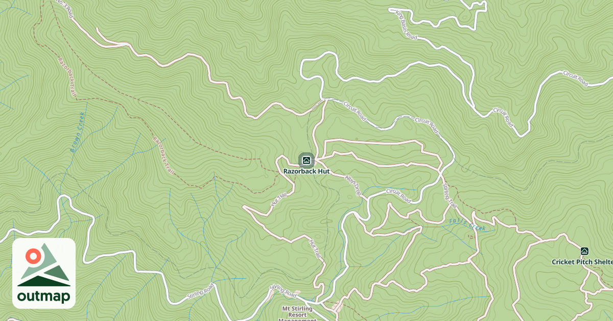 Map of Razorback Hut