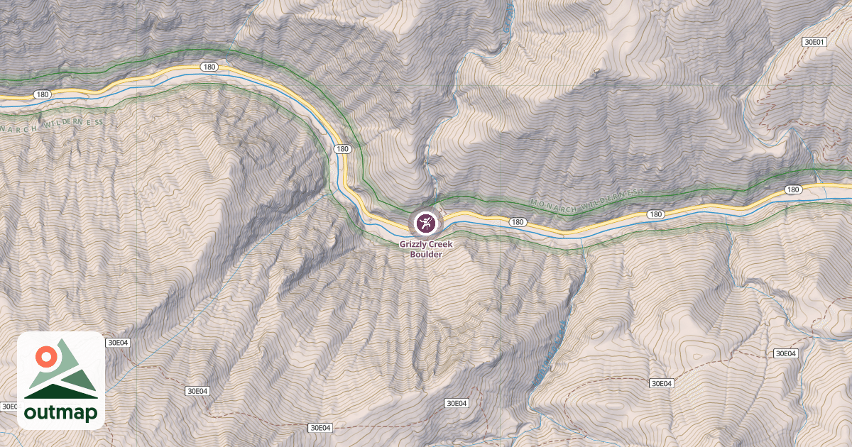 Map of Grizzly Creek Boulder