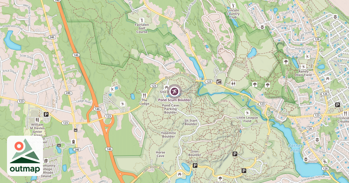 Map of Pond Scum Boulder