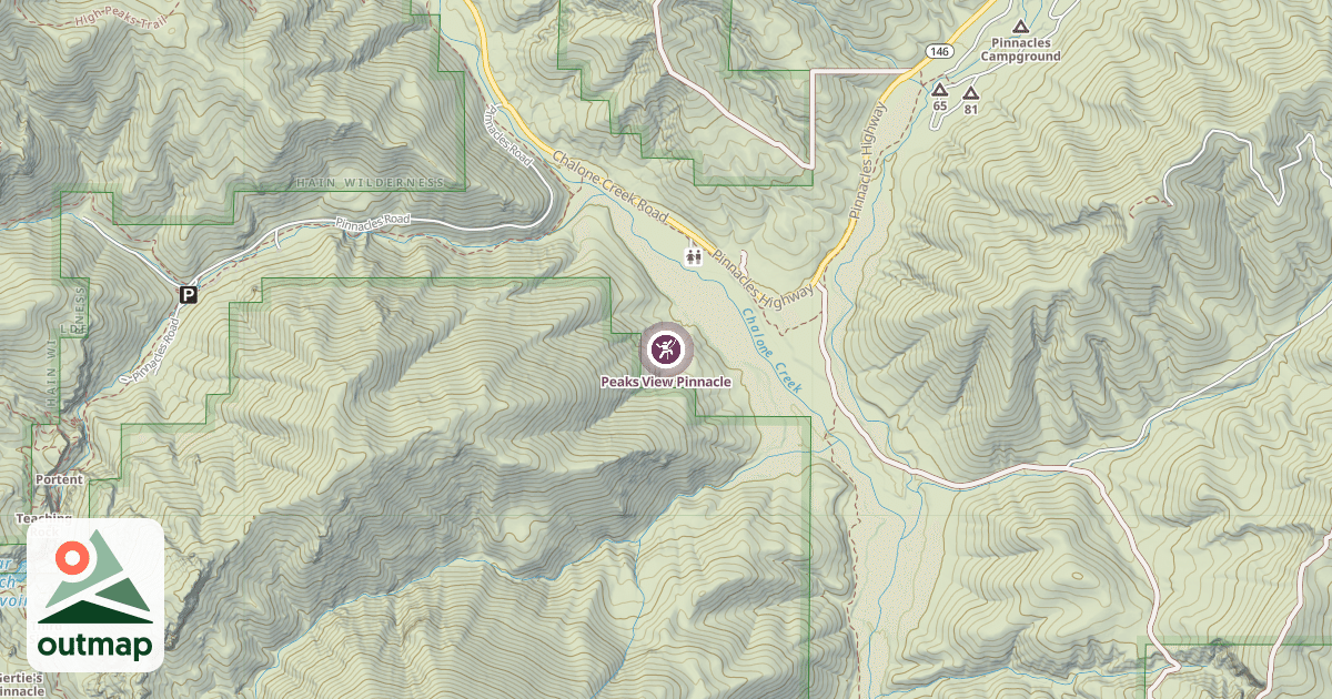 Map of Peaks View Pinnacle