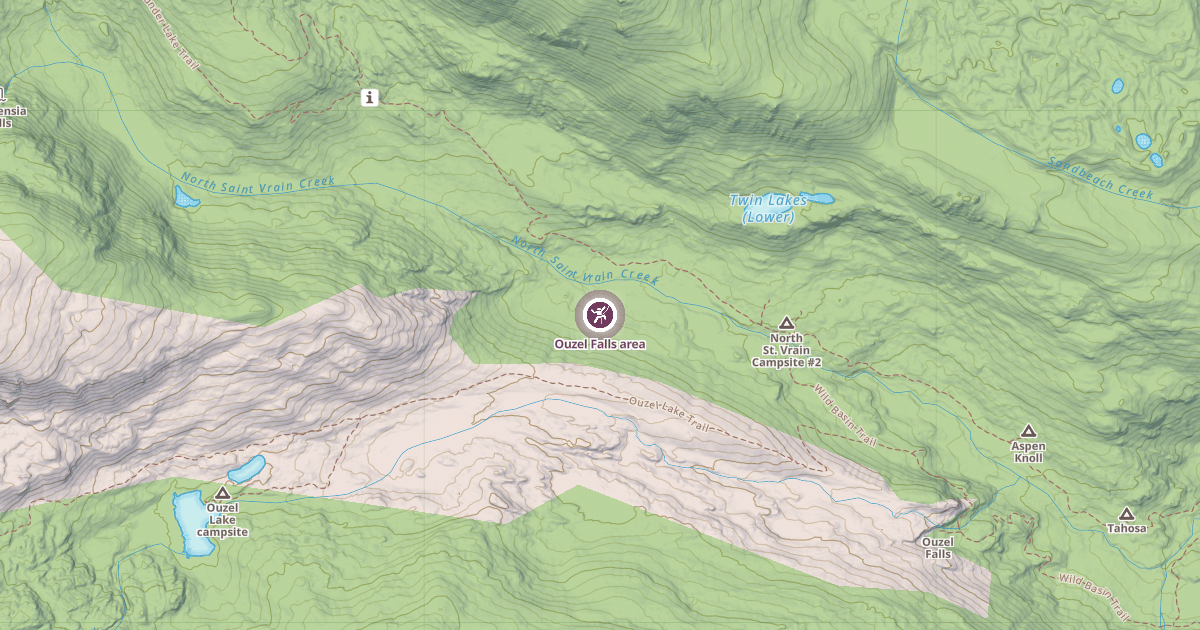 Map preview of Ouzel Falls area