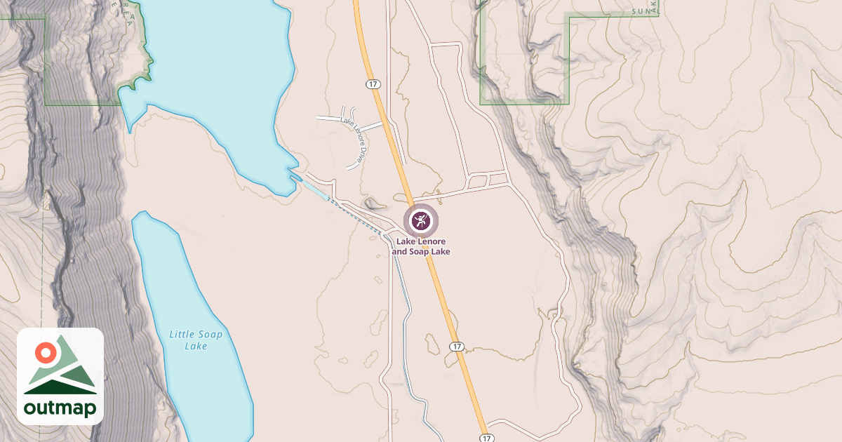 Map of Lake Lenore and Soap Lake