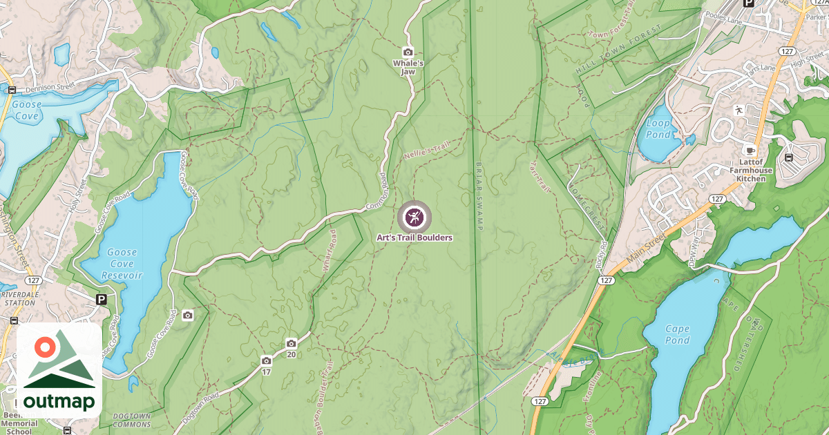 Map of Art's Trail Boulders