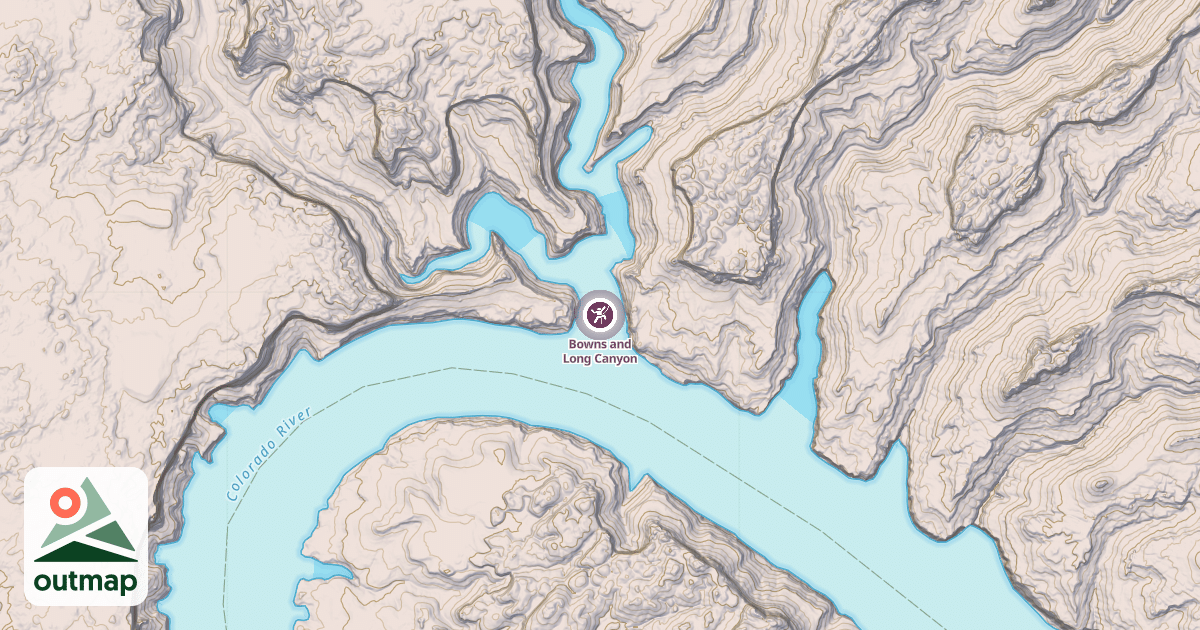 Map of Bowns and Long Canyon