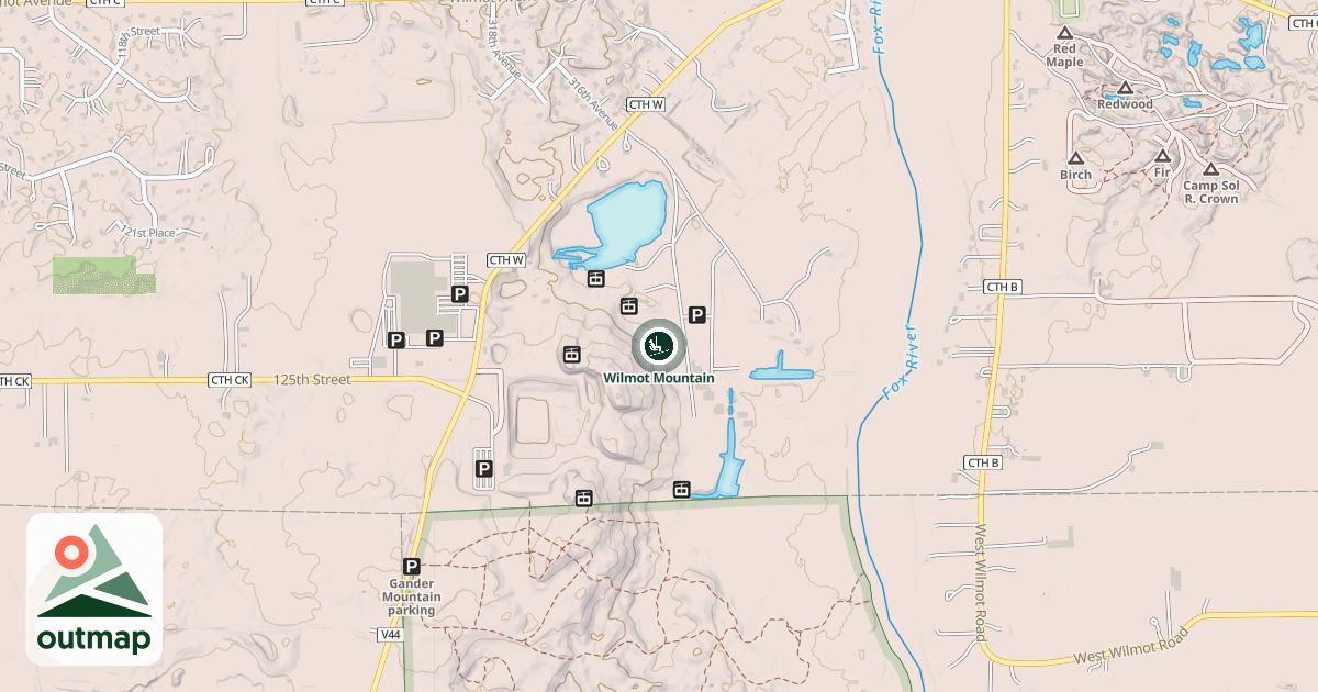 Map of Wilmot Mountain