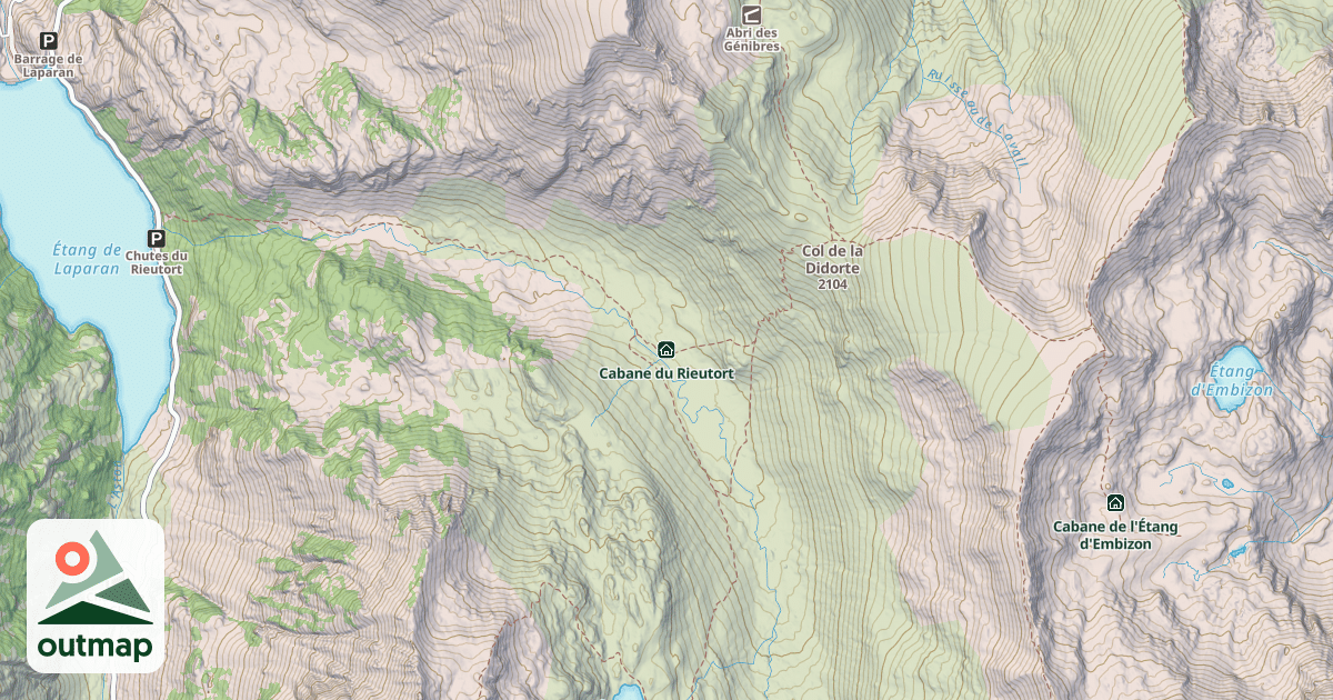 Map of Cabane du Rieutort