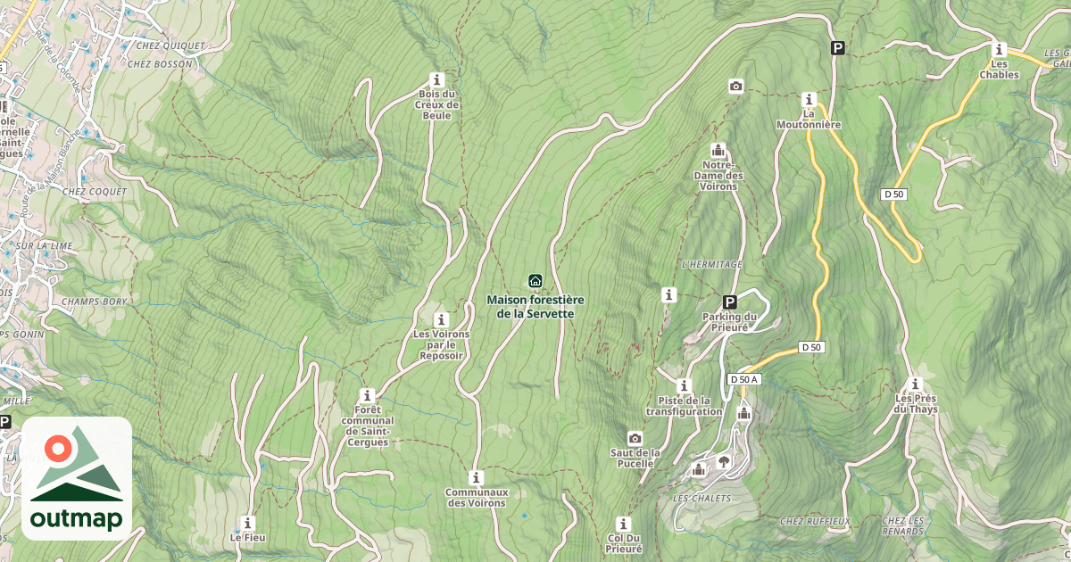 Map of Maison forestière de la Servette