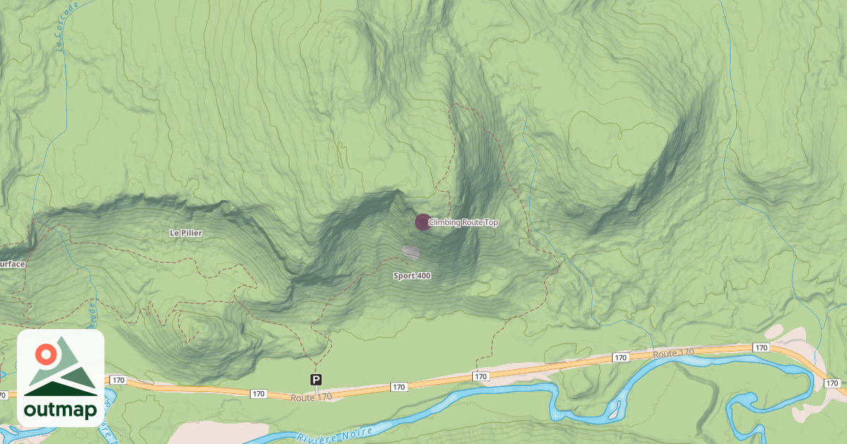 Map of Climbing Route Top