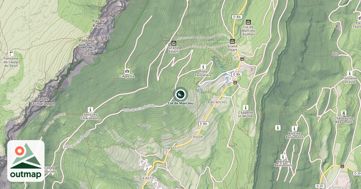 Map of Col de Marcieu