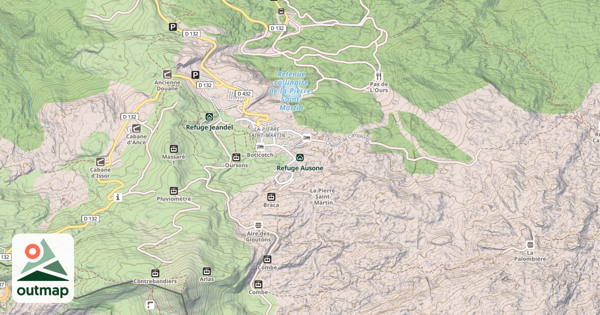 Map of Refuge Ausone