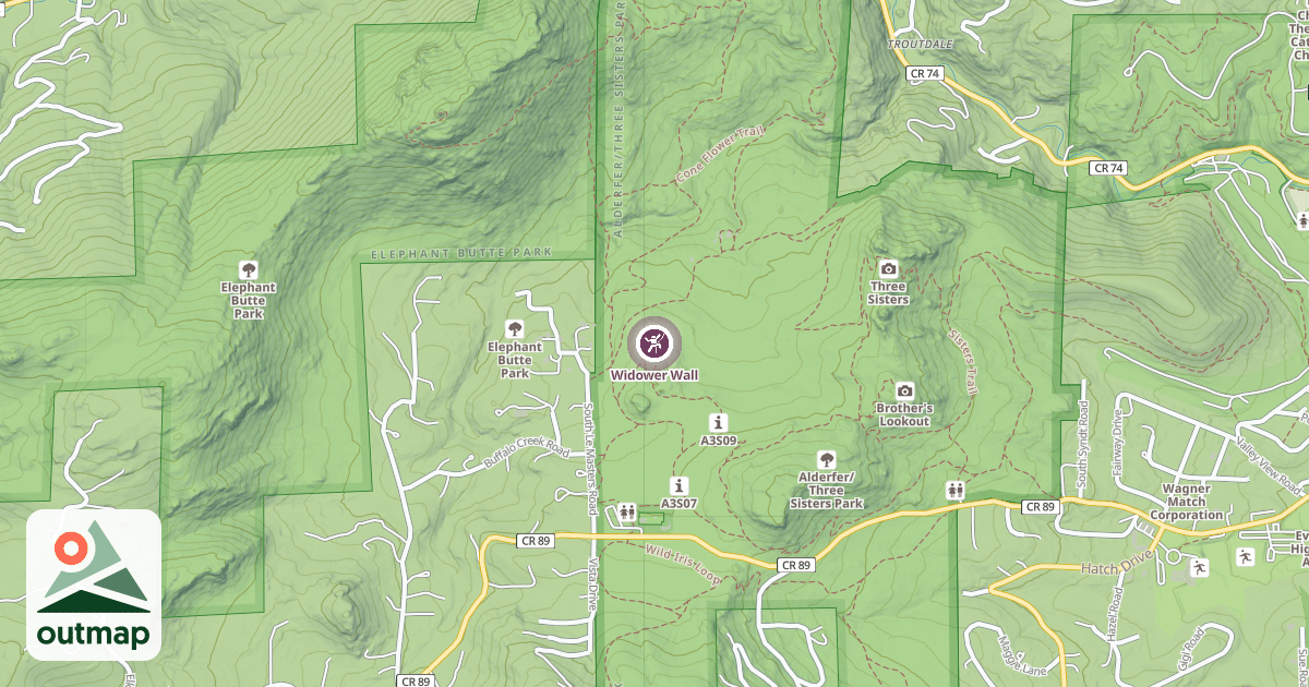 Map of Widower Wall