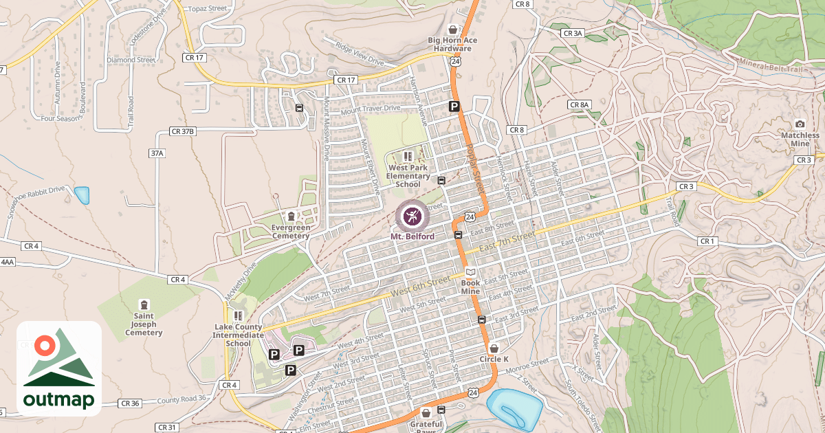 Map of Mt. Belford