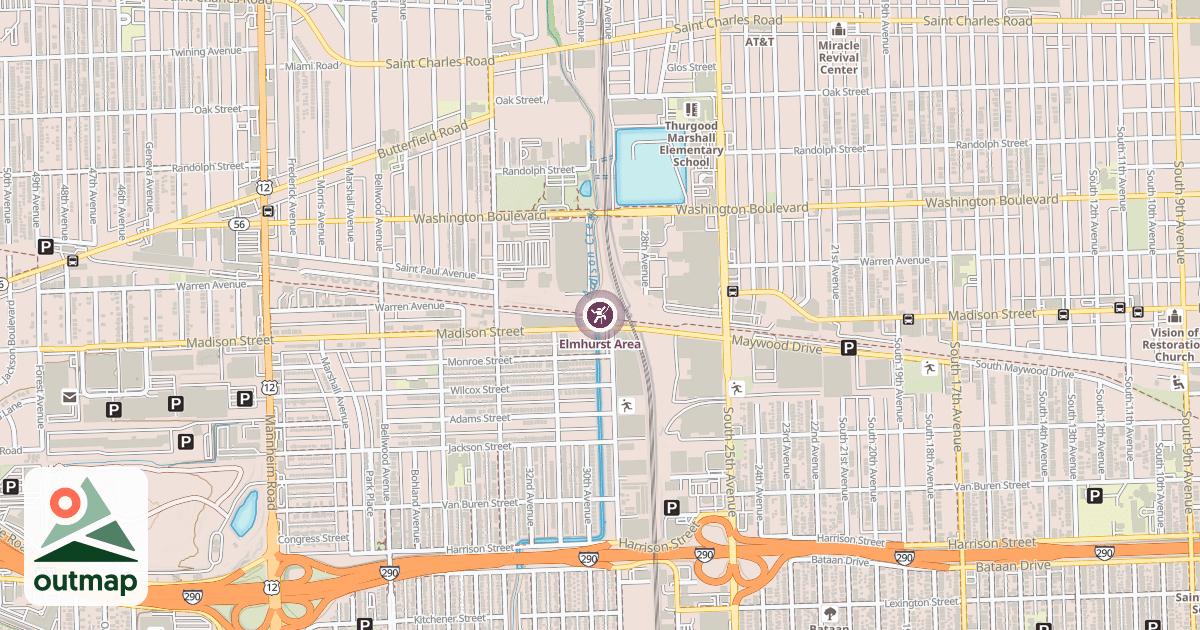 Map of Elmhurst Area