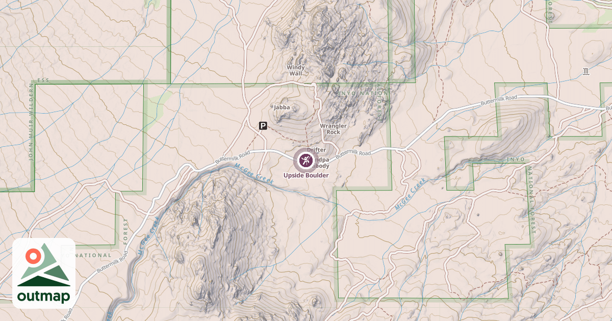 Map of Upside Boulder