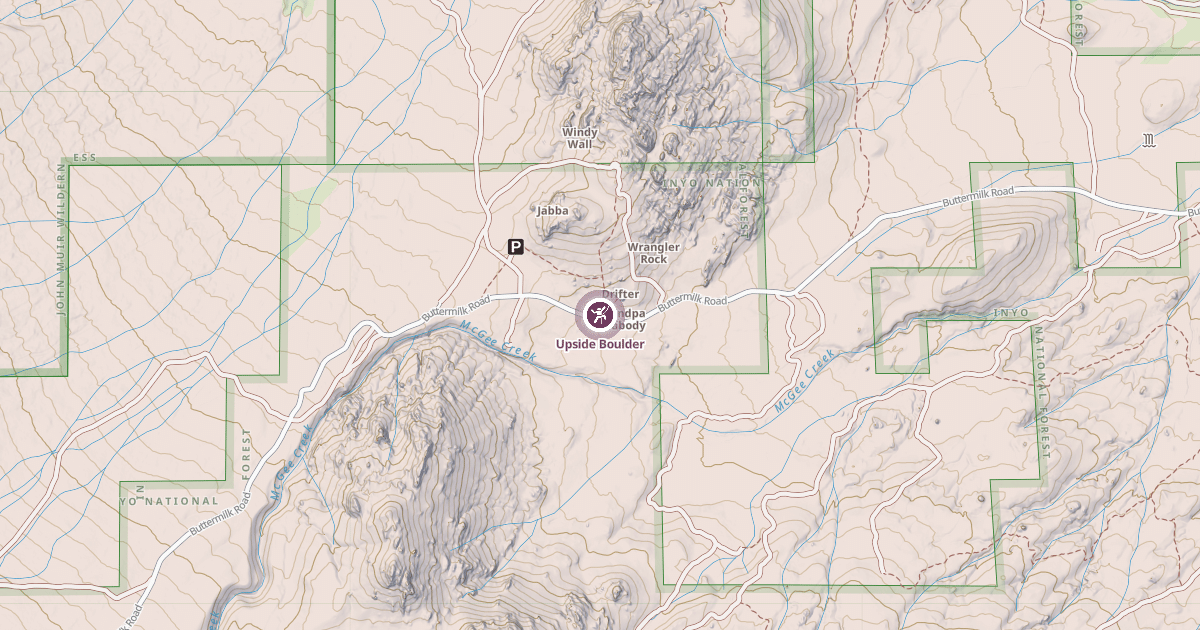 Map preview of Upside Boulder