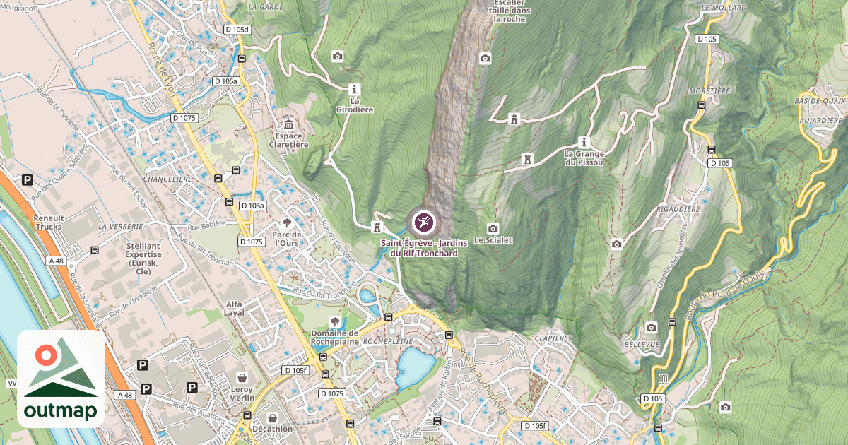 Map of Saint-Égrève - Jardins du Rif Tronchard