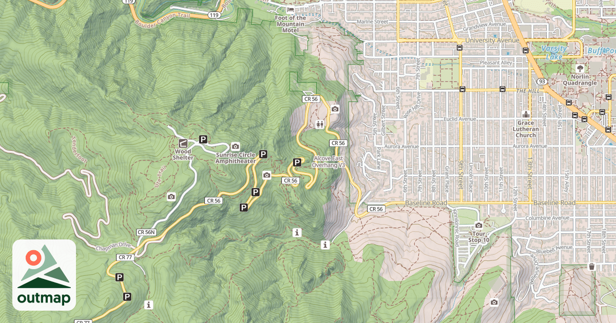 Map of Alcove East Overhang