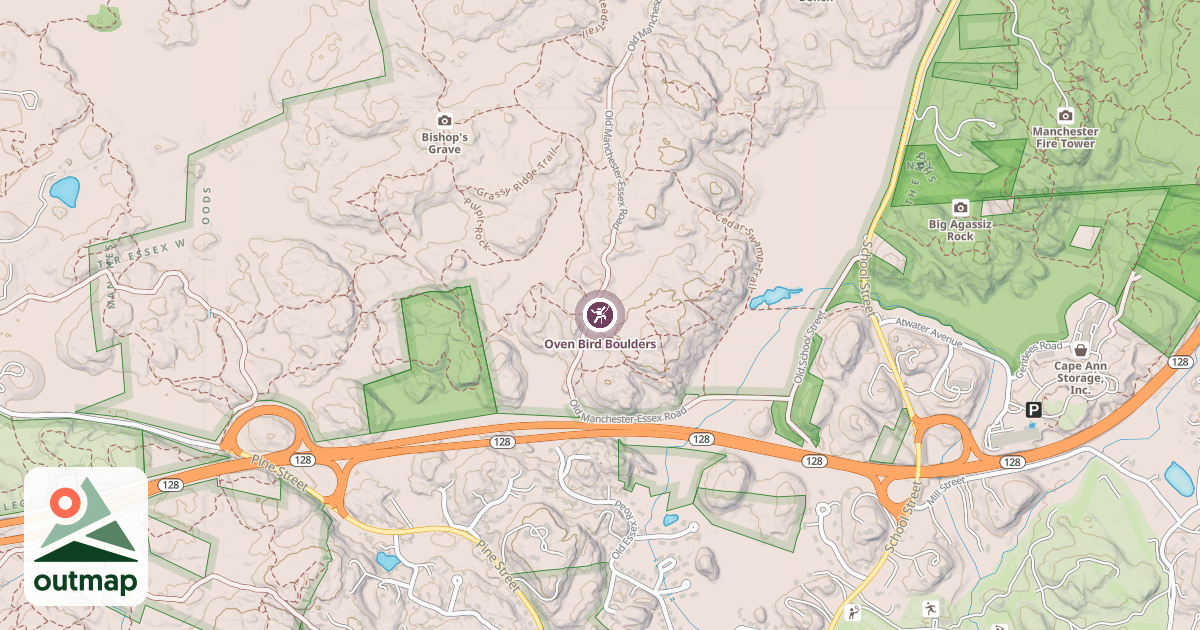 Map of Oven Bird Boulders