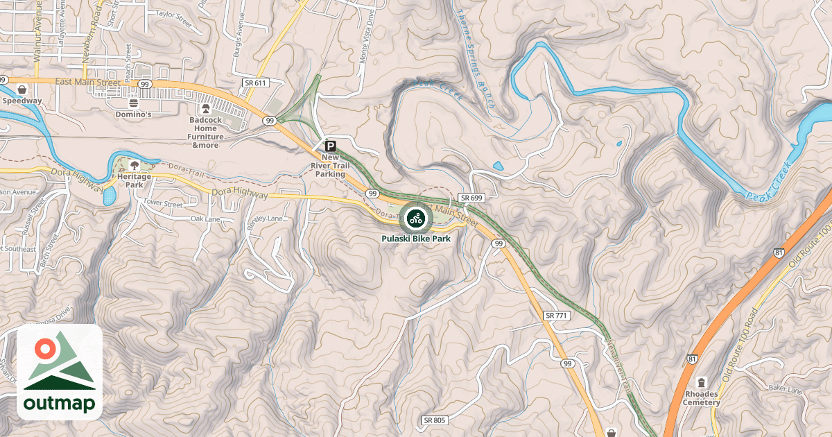 Map of Pulaski Bike Park