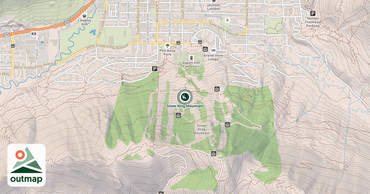 Map of Snow King Mountain