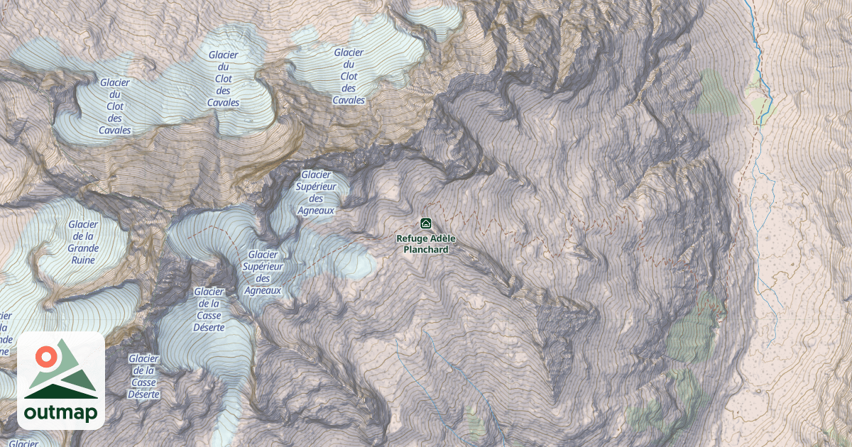 Map of Refuge Adèle Planchard
