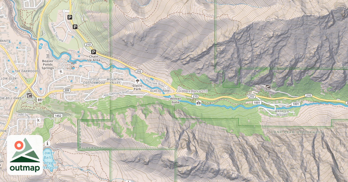 Map of Cordillera Blanca