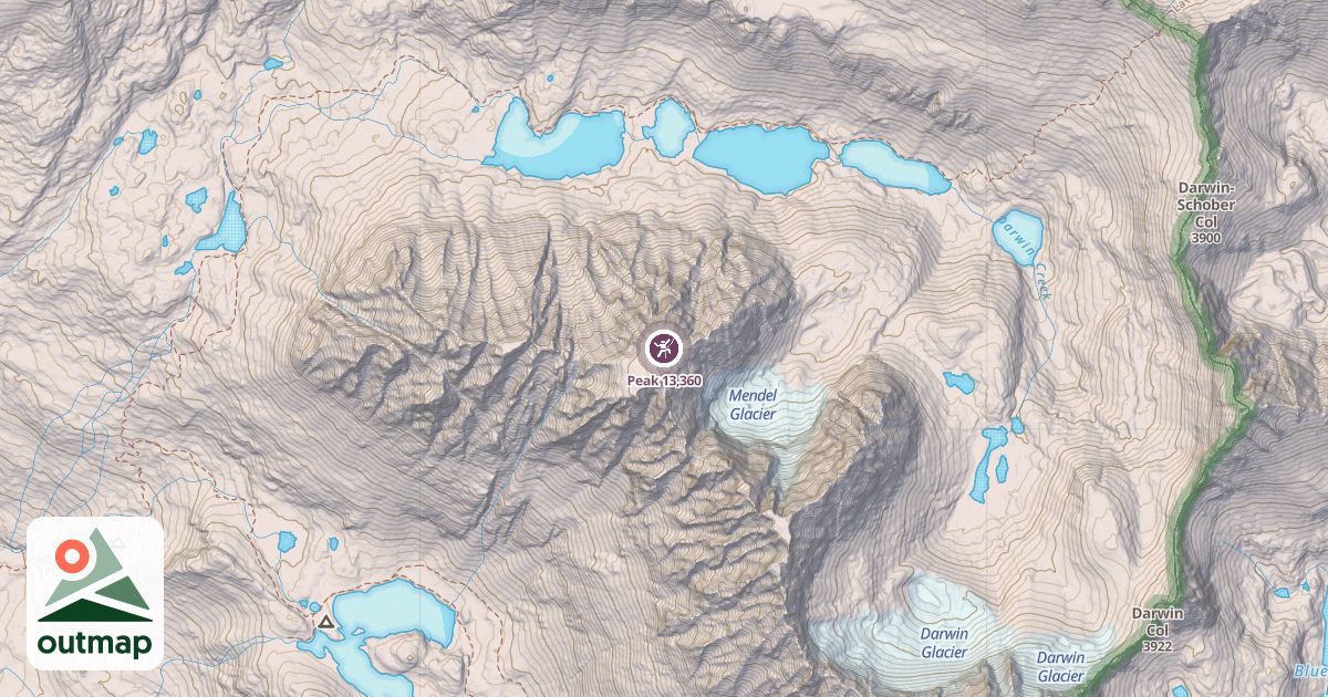 Map of Peak 13,360
