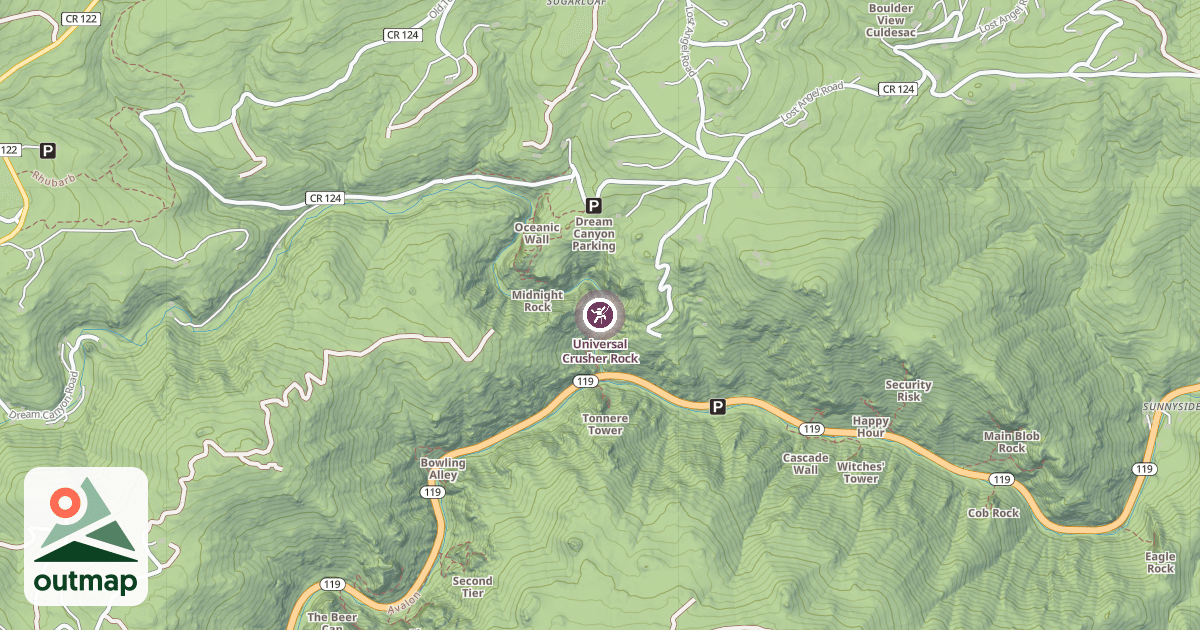 Map of Universal Crusher Rock