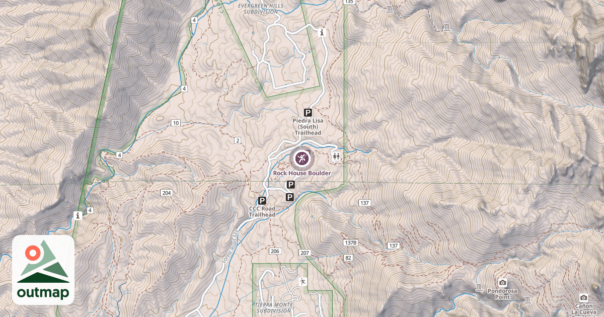 Map of Rock House Boulder