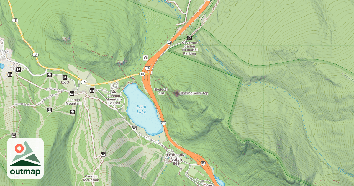Map of Climbing Route Top