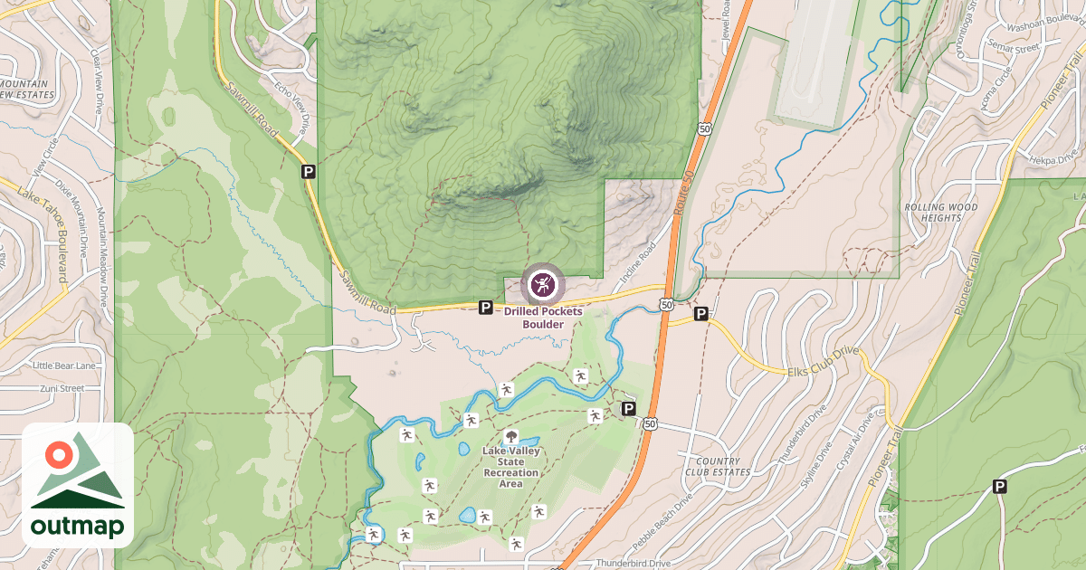 Map of Drilled Pockets Boulder